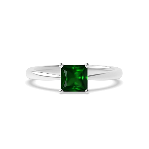 Narrow shoulder Emerald Engagement Rings
