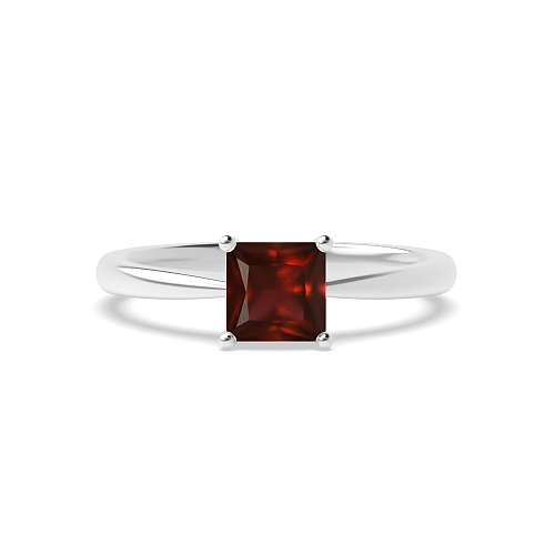 Narrow shoulder Garnet Engagement Rings
