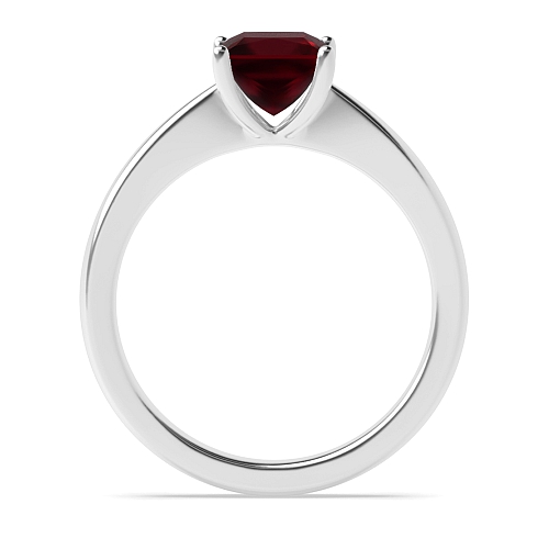 4 Prong Narrow Shoulder Ruby Solitaire Engagement Ring