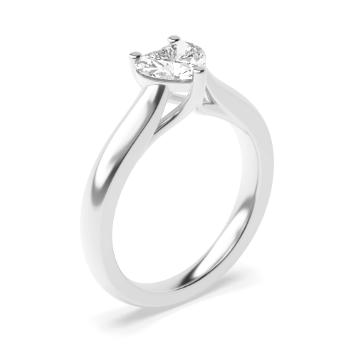 Princess Solitaire Diamond Engagement Ring In Cross Over Claws Setting