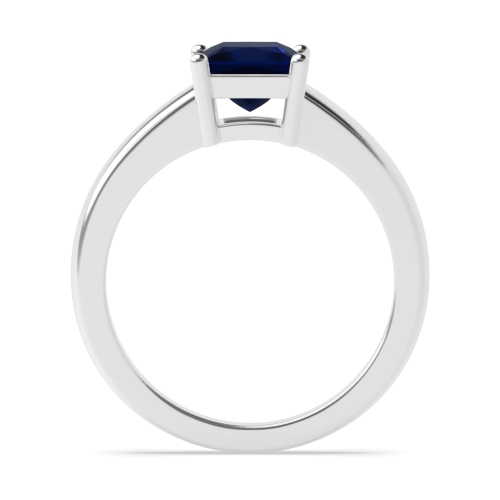 4 Prong Princess Wide shoulder Blue Sapphire Engagement Rings