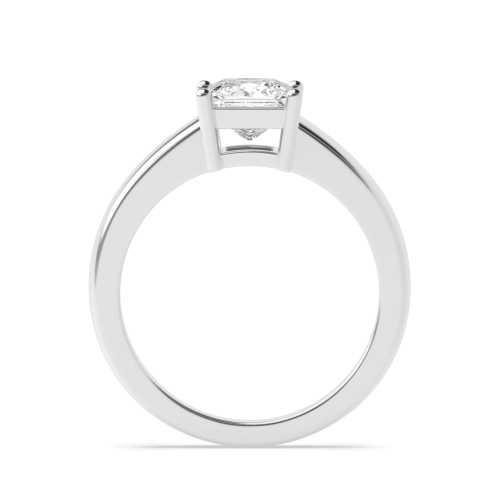 4 Prong Princess Wide Shoulder Solitaire Engagement Ring