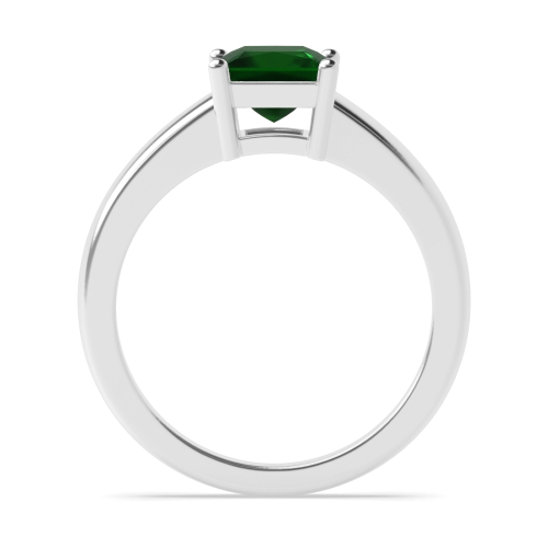 4 Prong Princess Wide shoulder Emerald Engagement Rings
