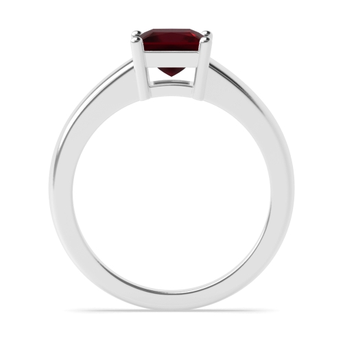 4 Prong Princess Wide Shoulder Ruby Solitaire Engagement Ring