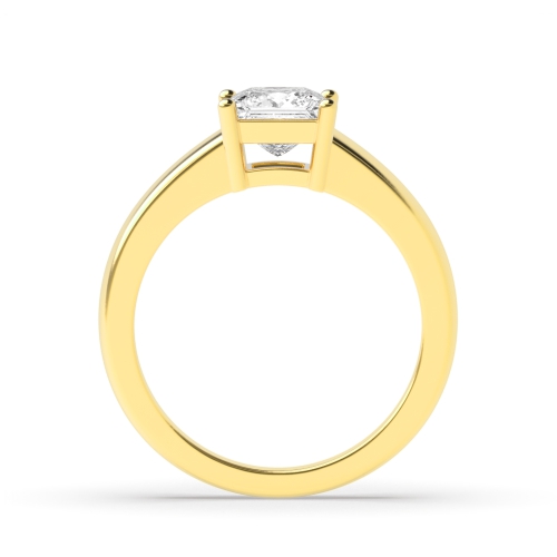 4 Prong Princess Yellow Gold Solitaire Engagement Ring