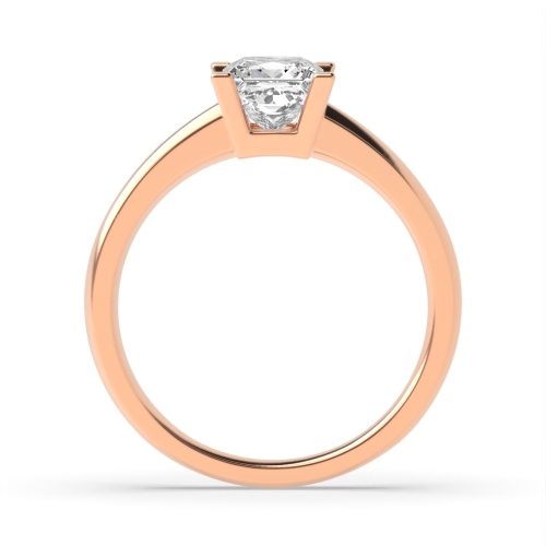 4 Prong Princess Rose Gold Basket open Engagement Rings
