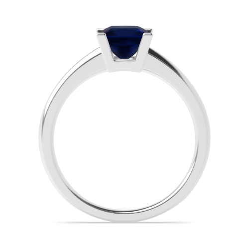 4 Prong Princess Basket open Blue Sapphire Engagement Rings