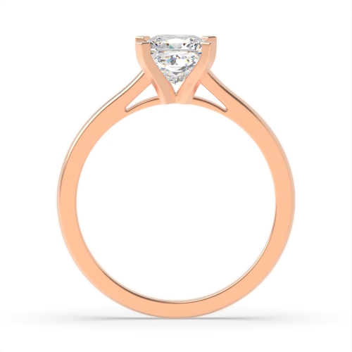 4 Prong Princess Rose Gold High set Engagement Rings