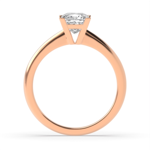 4 Prong Princess Rose Gold High Set Corner Claw V head Engagement Rings