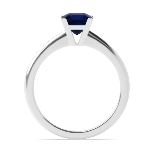 4 Prong Princess High Set Corner Claw V head Blue Sapphire Engagement Rings