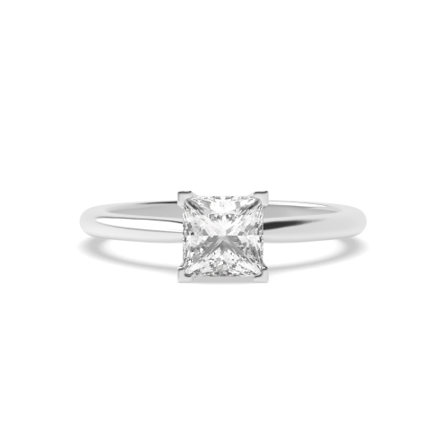 4 Prong Princess High Set Corner Claw V head Moissanite Engagement Rings