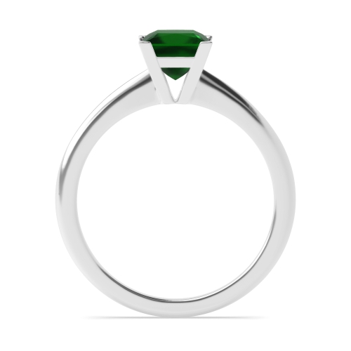 4 Prong Princess High Set Corner Claw V head Emerald Engagement Rings