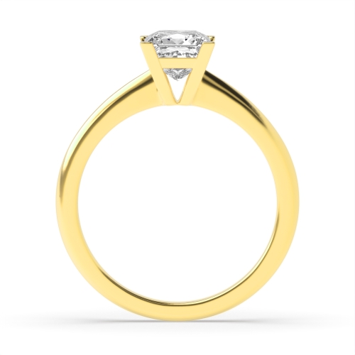 4 Prong Princess Yellow Gold High Set Corner Claw V head Engagement Rings