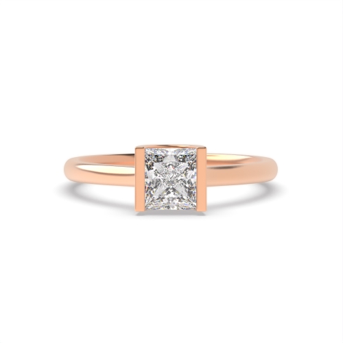 Channel Setting Princess Rose Gold Mysticwhisper Engagement Rings
