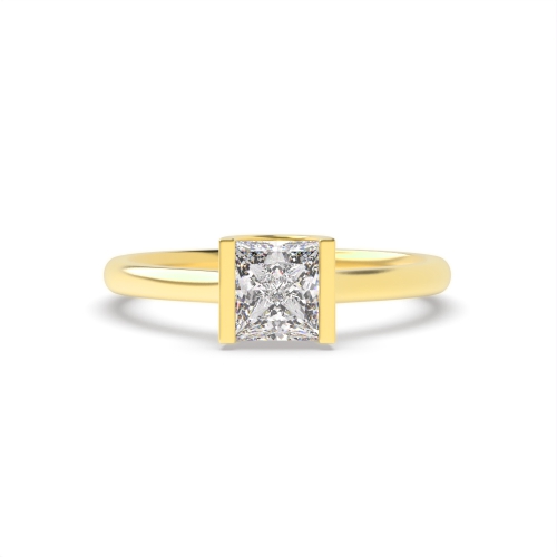 Channel Setting Princess Yellow Gold Mysticwhisper Engagement Rings