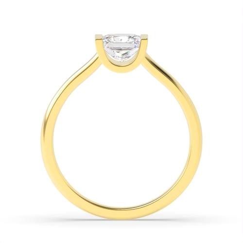 Channel Setting Princess Yellow Gold Mysticwhisper Engagement Rings