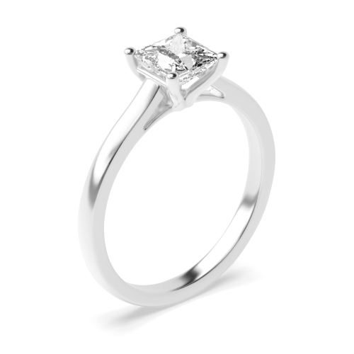 Princess Solitaire Moissanite Engagement Ring Classic Style