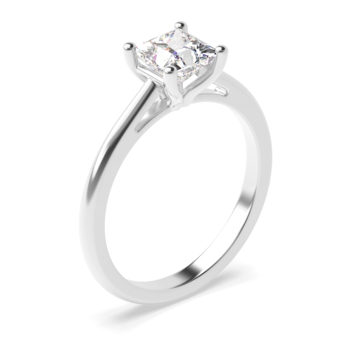 4 Prong Princess Platinum Classic Solitaire Engagement Rings