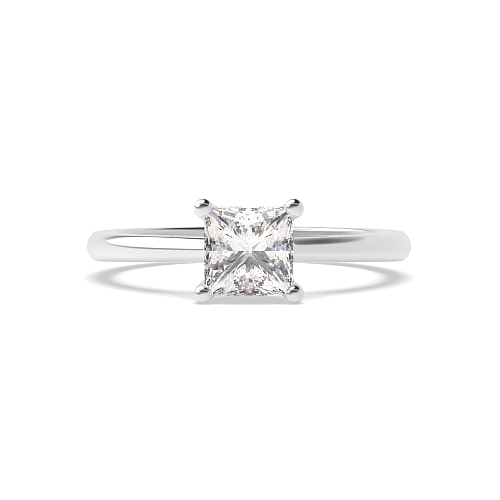 4 Prong Princess Tapering open shoulder Moissanite Engagement Rings