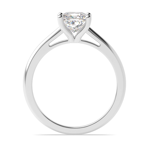 4 Prong Princess Tapering open shoulder Moissanite Engagement Rings