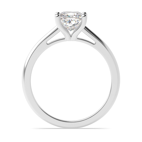4 Prong Princess Tapering open shoulder Engagement Rings