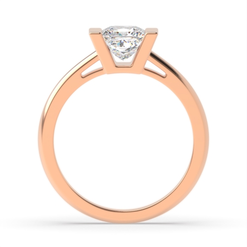 Channel Setting Princess Rose Gold Tension set Engagement Rings