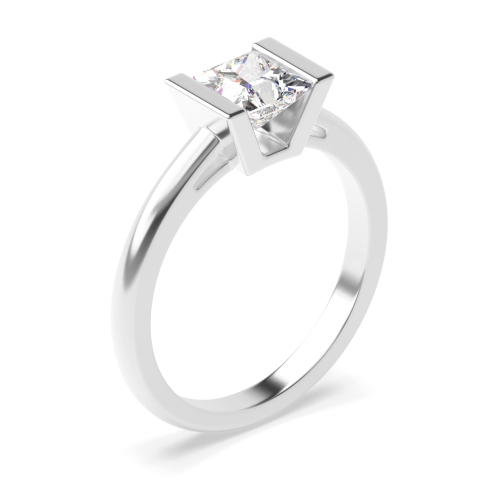 Channel Setting Princess Tension set Lab Grown Diamond Engagement Rings