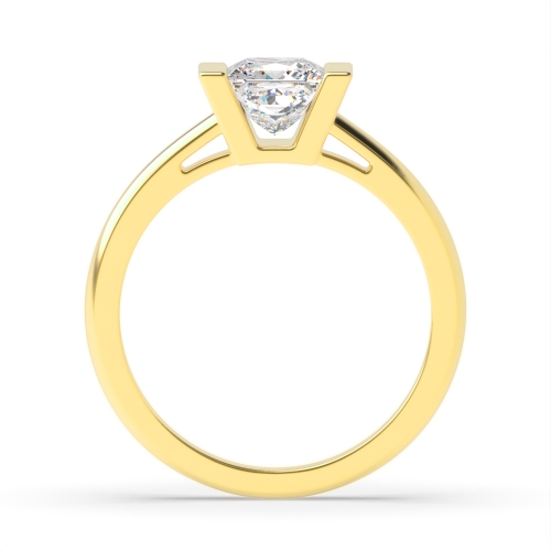 Channel Setting Princess Yellow Gold Tension set Engagement Rings