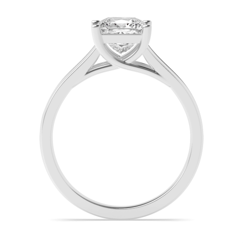 4 Prong Princess Silver Two channe shoulder Engagement Rings