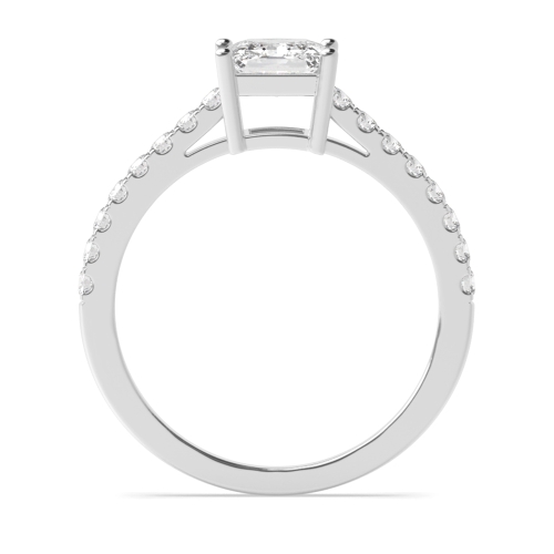 4 Prong Princess Basket With Side Stone Solitaire Engagement Ring