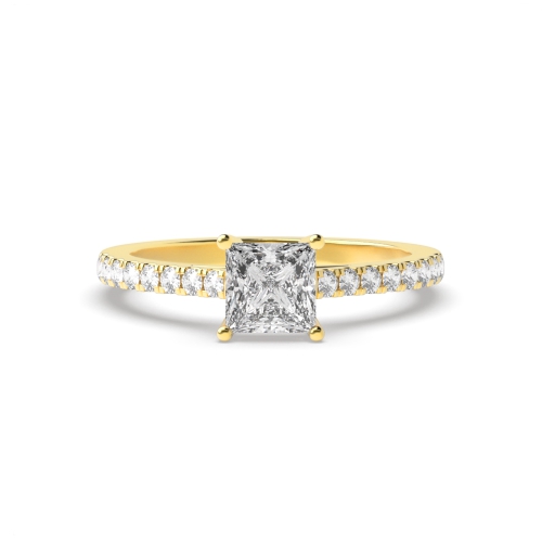 Princess Yellow Gold Solitaire Engagement Ring