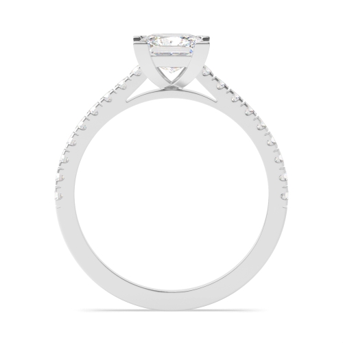 4 Prong Princess Delicate set shoulder Naturally Mined Diamond Engagement Rings