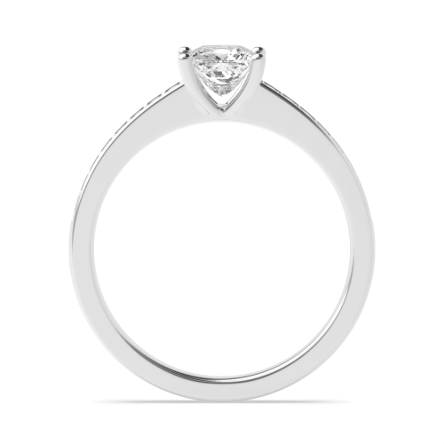 4 Prong Princess Pave set shoulder Engagement Rings