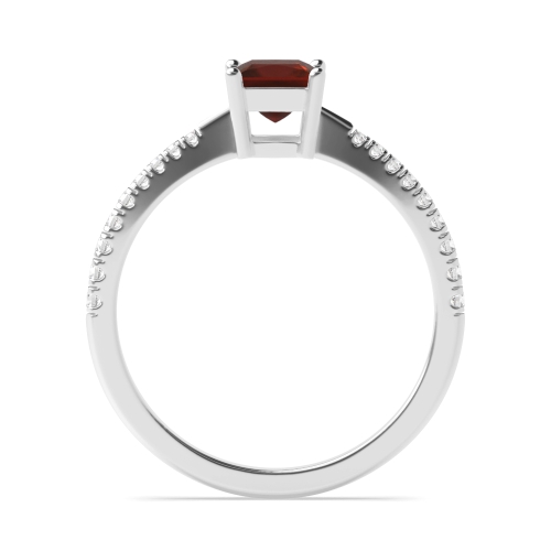 4 Prong Princess Delicate shoulder tappered Garnet Engagement Rings
