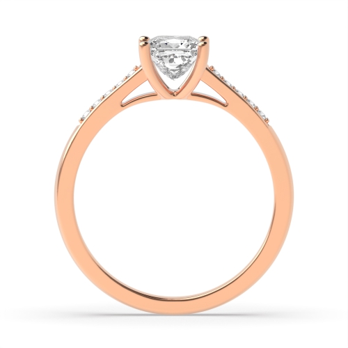 4 Prong Princess Rose Gold Round Claws Open Set Engagement Rings