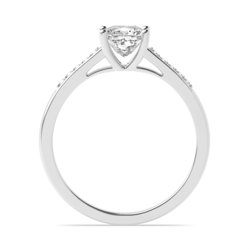 4 Prong Princess Round Claws Open Set Lab Grown Diamond Solitaire Engagement Ring