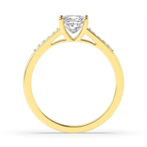 4 Prong Princess Yellow Gold Solitaire Engagement Ring