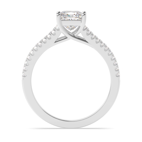 4 Prong Princess Side channels set Engagement Rings