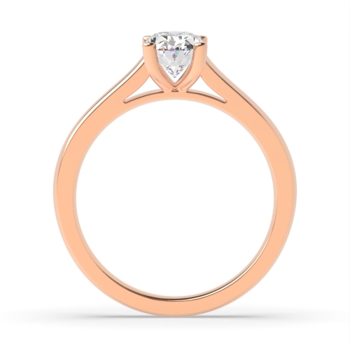 4 Prong Oval Rose Gold wide shank open set Engagement Rings