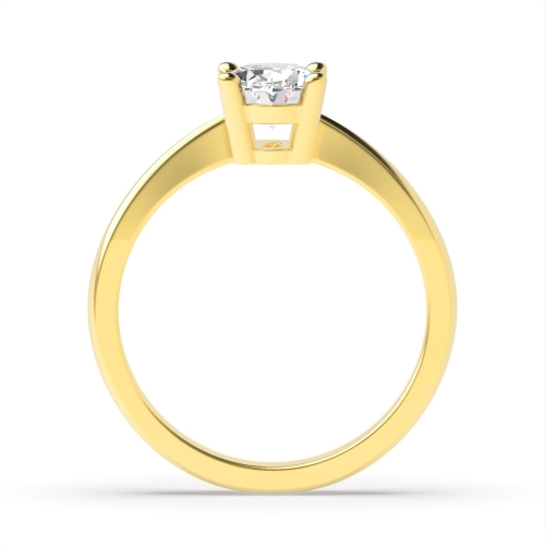 4 Prong Oval Yellow Gold Basket set slim shoulder Engagement Rings