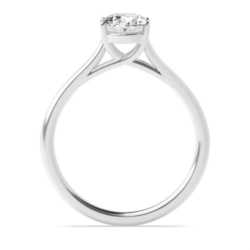 4 Prong Oval Cross Over Claws High Set Solitaire Engagement Ring