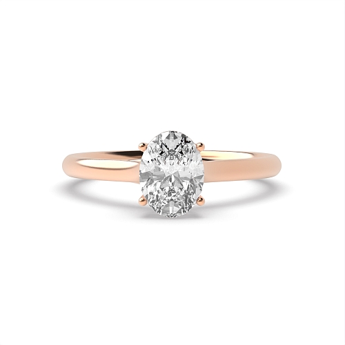 Oval Rose Gold Crossover claws high set Engagement Rings