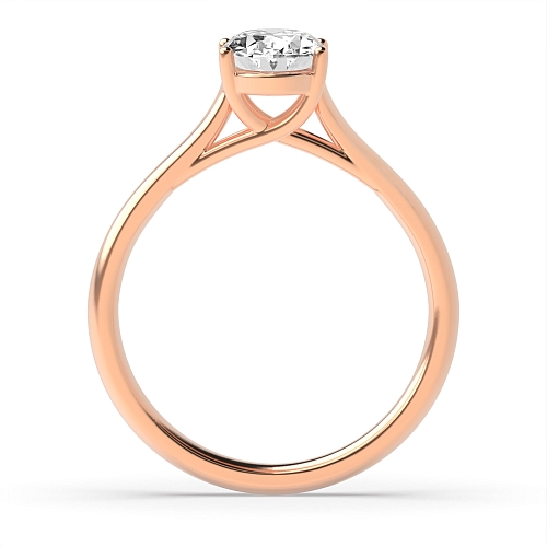 Oval Rose Gold Crossover claws high set Engagement Rings