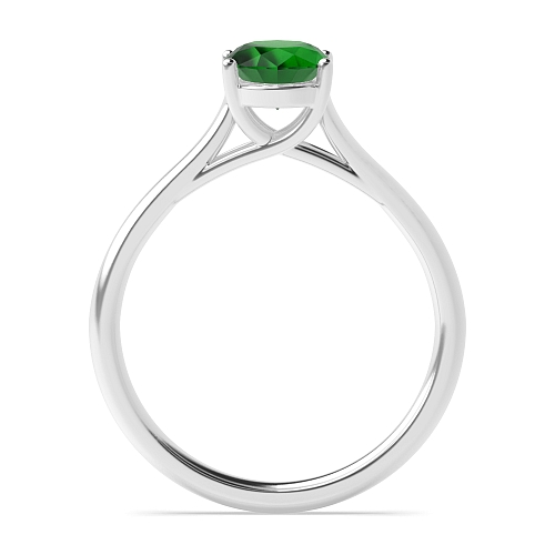 Oval Crossover claws high set Emerald Engagement Rings