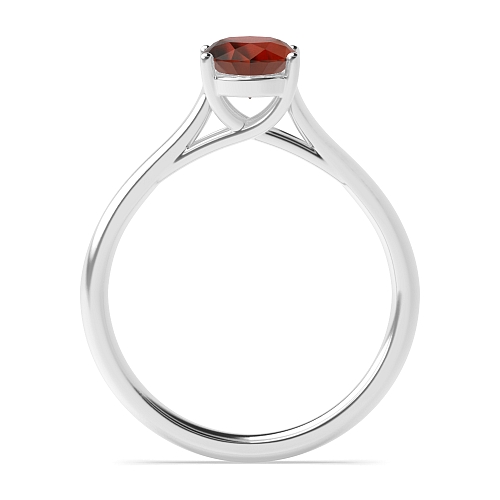 Oval Crossover claws high set Garnet Engagement Rings