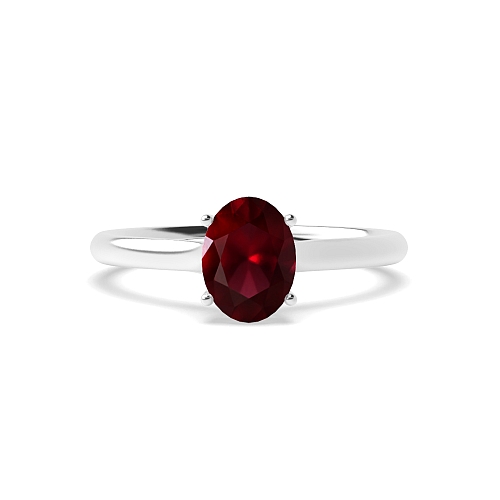 Oval Crossover claws high set Ruby Engagement Rings