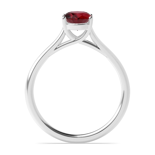 Oval Crossover claws high set Ruby Engagement Rings