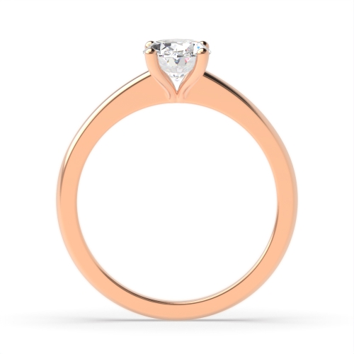 4 Prong Oval Rose Gold Solid shoulder open set Engagement Rings