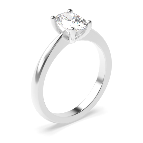 4 Prong Oval Platinum Solitaire Engagement Rings