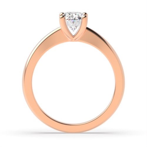4 Prong Oval Rose Gold Pointy solid shoulder Engagement Rings